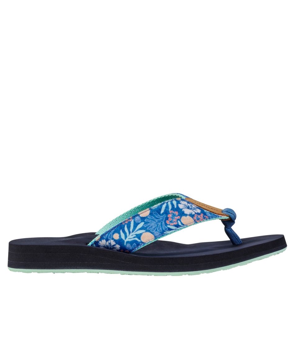 L.L.Bean Women's Maine Isle Flip-Flops, Woven Print FOOTWEAR
