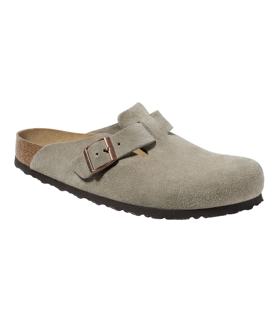 L.L.Bean Men's Birkenstock Soft Footbed Boston Clogs, Suede FOOTWEAR