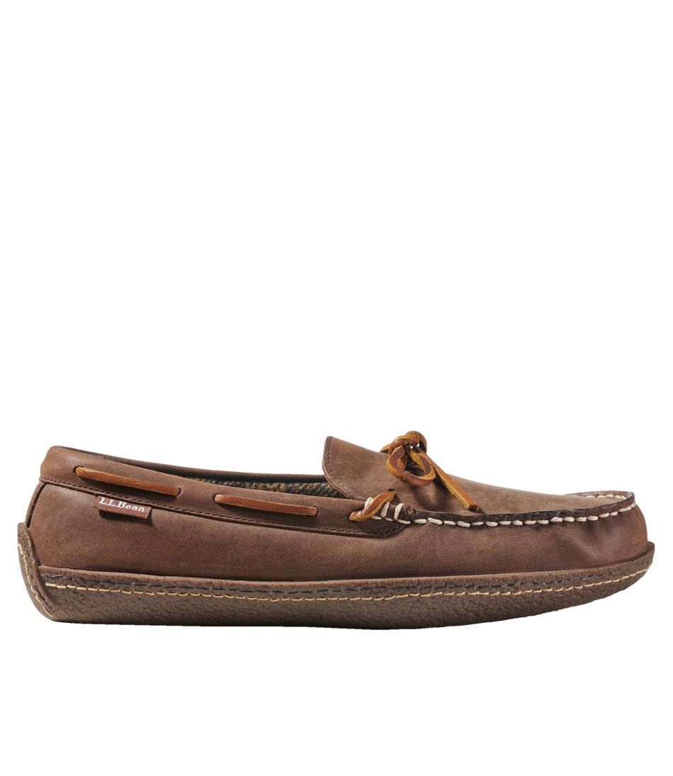 L.L.Bean Men's Handsewn Slippers, Flannel-Lined FOOTWEAR