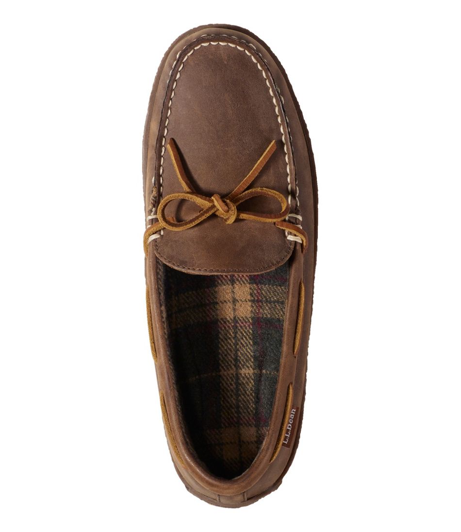 L.L.Bean Men's Handsewn Slippers, Flannel-Lined FOOTWEAR