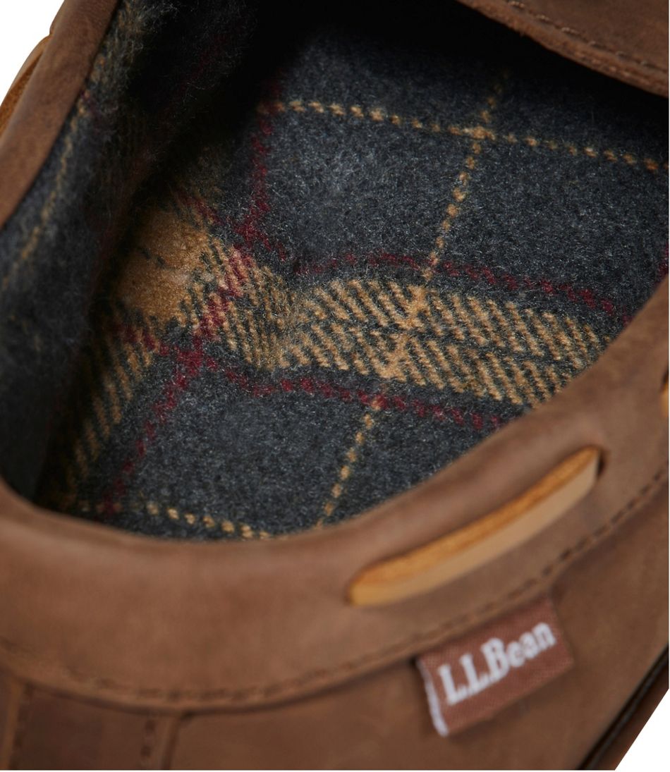 L.L.Bean Men's Handsewn Slippers, Flannel-Lined FOOTWEAR