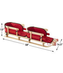 L.L.Bean Kids' Pull Sled and Cushion Set, Tandem OUTDOOR EQUIPMENT