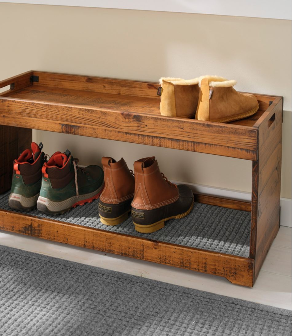 L.L.Bean Rustic Wooden Two Tier Boot Tray HOME GOODS