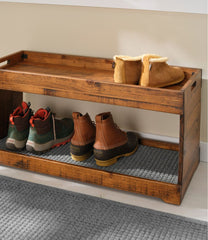 L.L.Bean Rustic Wooden Two Tier Boot Tray HOME GOODS