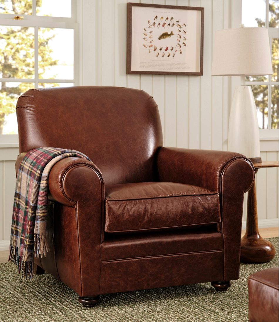 L.L.Bean Bean's Leather Lodge Chair HOME GOODS