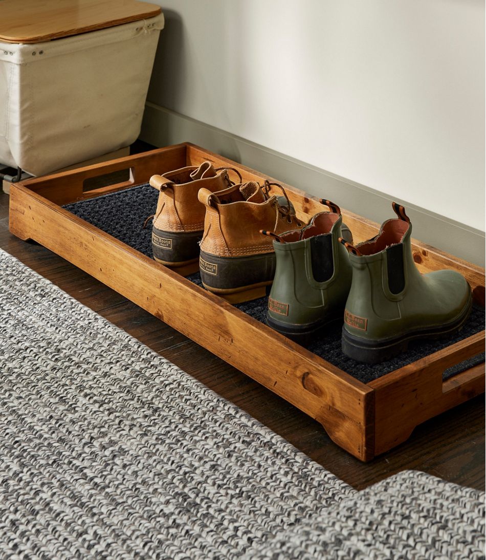 L.L.Bean Rustic Wooden Boot Tray HOME GOODS