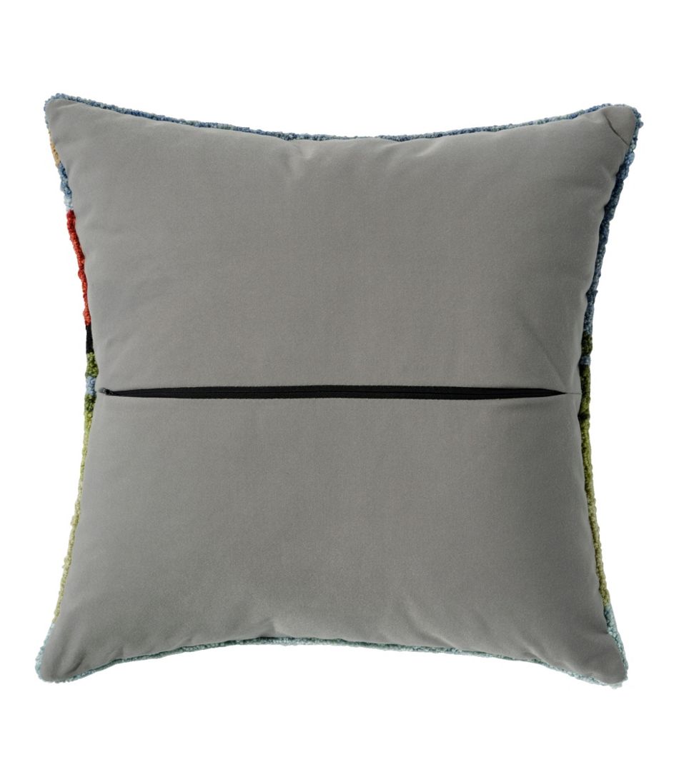 L.L.Bean Indoor/Outdoor Hooked Pillow, Dogs in Canoe HOME GOODS