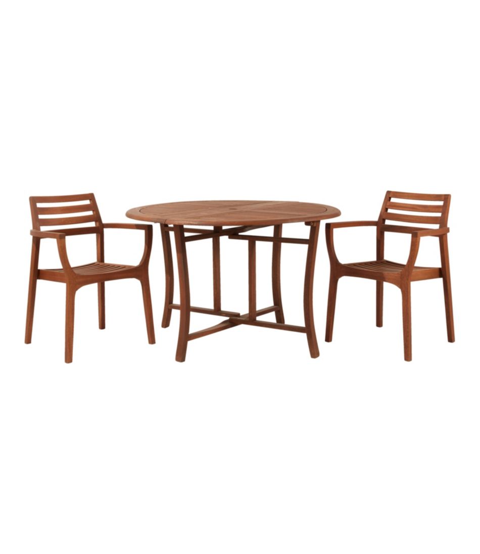L.L.Bean Eucalyptus Folding Table, Round HOME GOODS