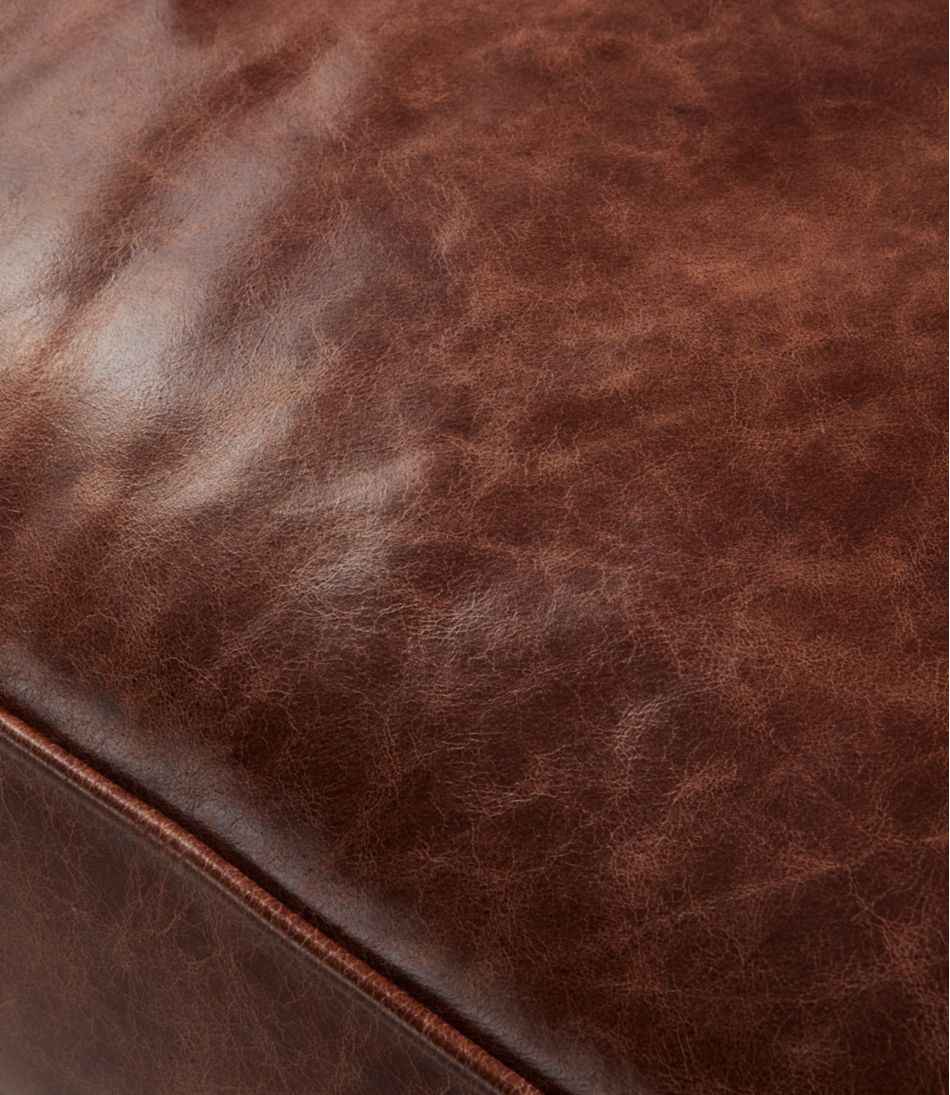 L.L.Bean Bean's Leather Lodge Ottoman HOME GOODS