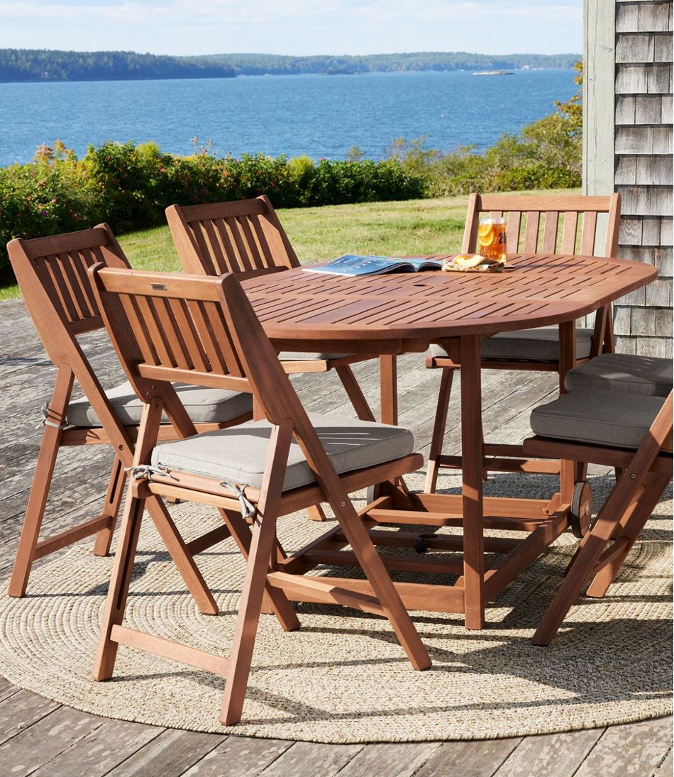 L.L.Bean Eucalyptus Storage 7-Piece Dining Set HOME GOODS