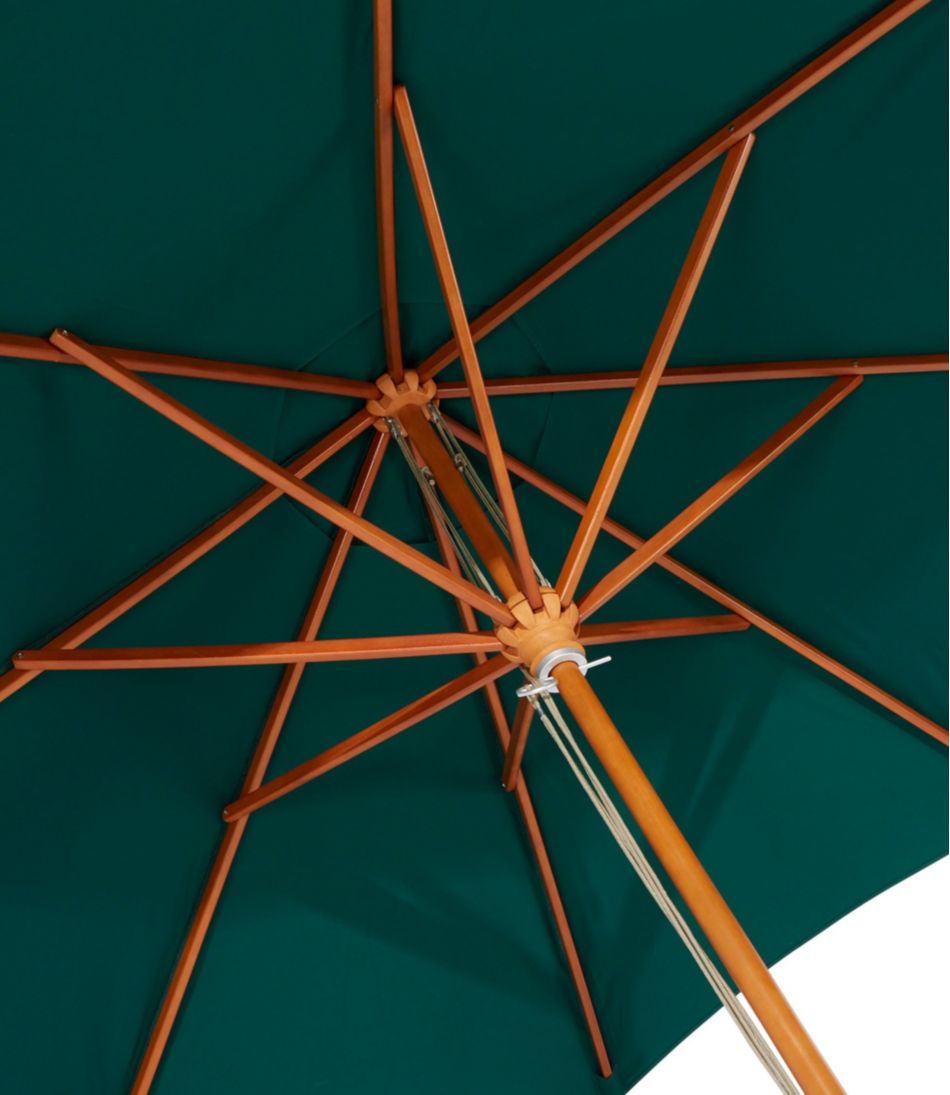 L.L.Bean Sunbrella Market Umbrella, Wood HOME GOODS