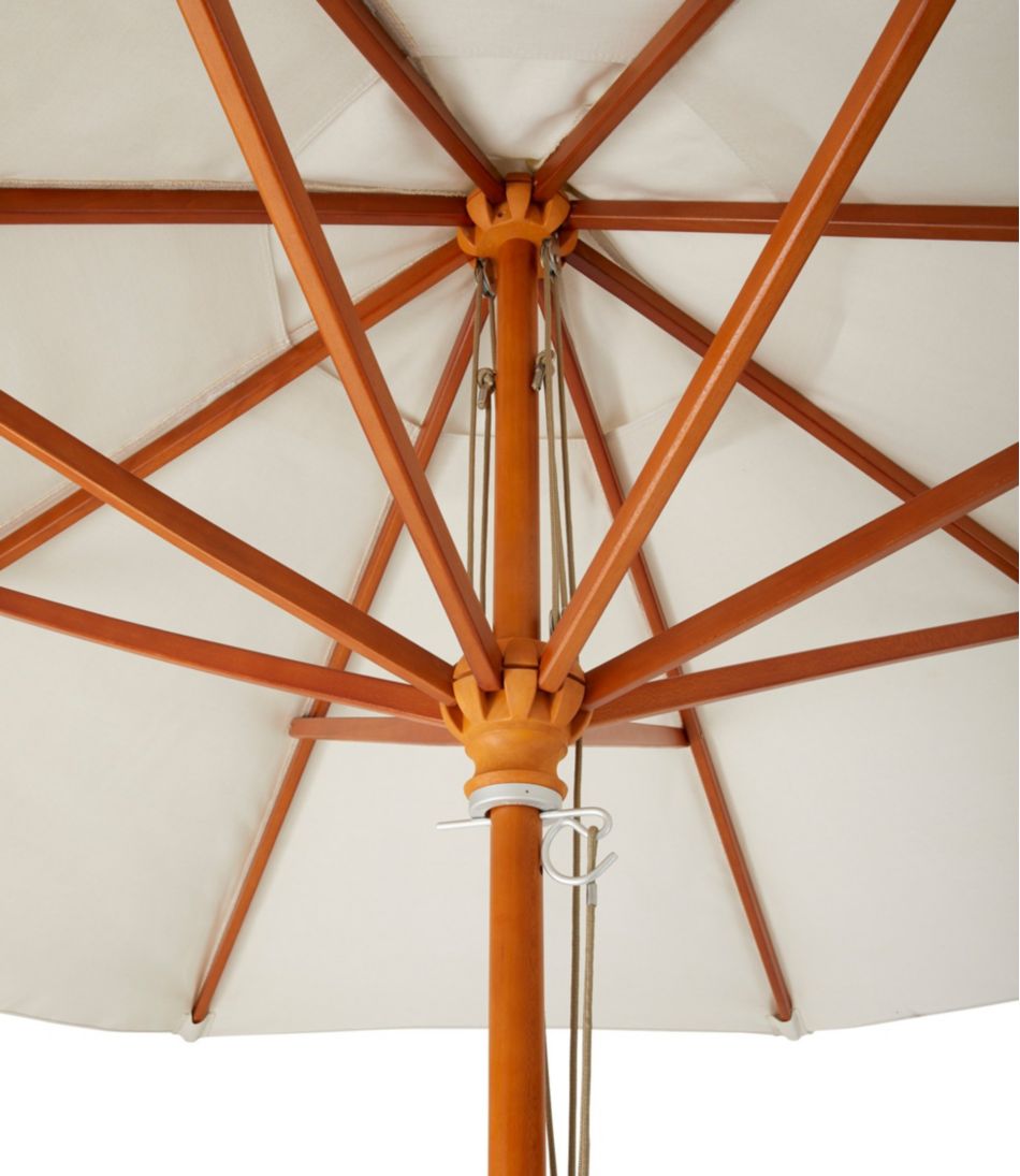 L.L.Bean Sunbrella Market Umbrella, Wood HOME GOODS
