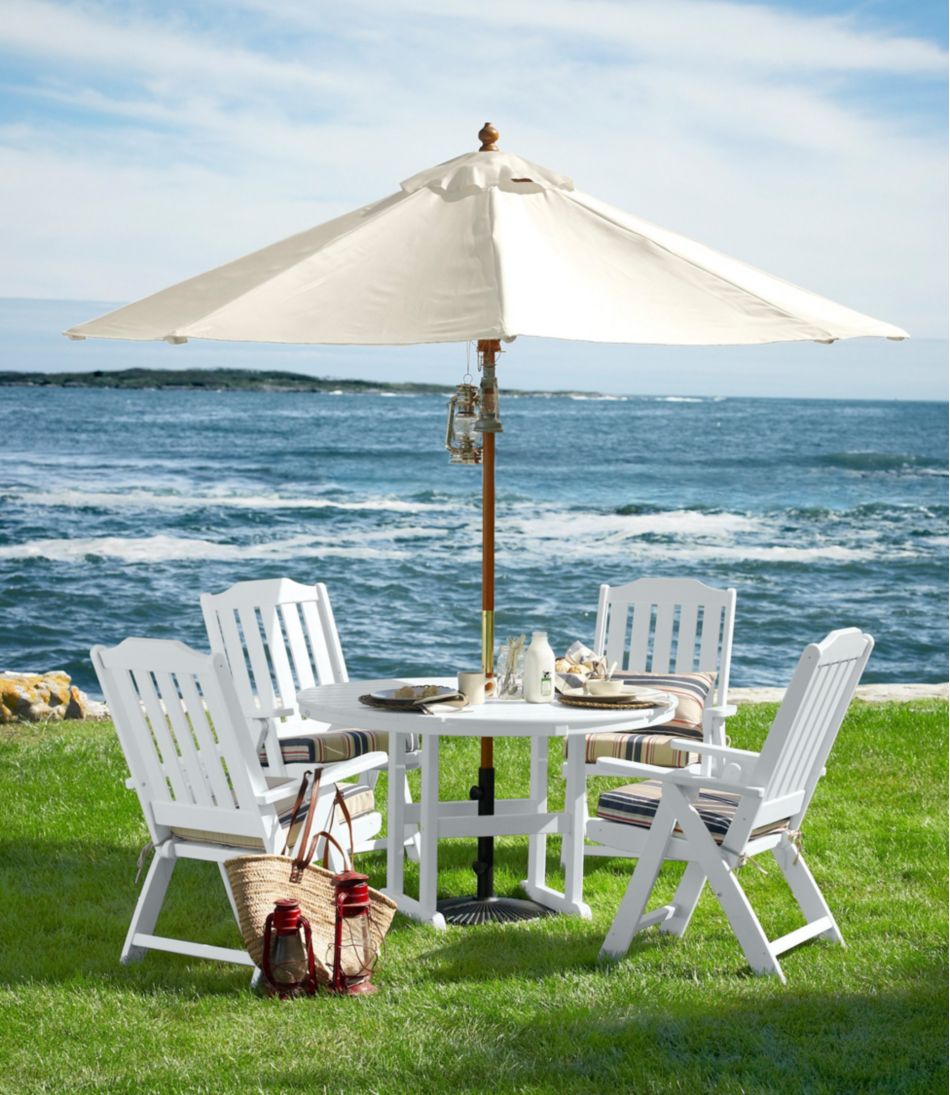 L.L.Bean Sunbrella Market Umbrella, Wood HOME GOODS