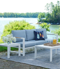 L.L.Bean White Aluminum Deep Seating Side Table HOME GOODS