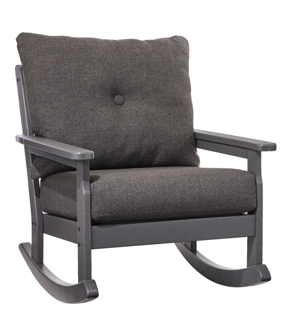 L.L.Bean All-Weather Patio Rocker with Textured Cushion, Slate Gray HOME GOODS