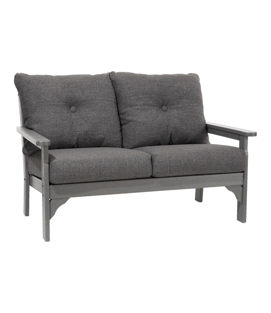 L.L.Bean All-Weather Patio Loveseat with Textured Cushion, Slate Gray HOME GOODS