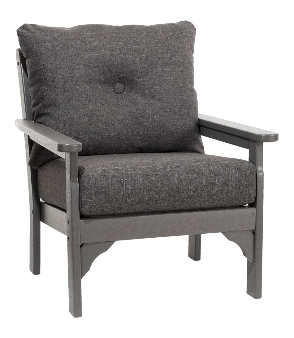 L.L.Bean All-Weather Patio Chair with Textured Cushion, Slate Gray HOME GOODS