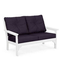 L.L.Bean All-Weather Patio Loveseat with Textured Cushion, White HOME GOODS