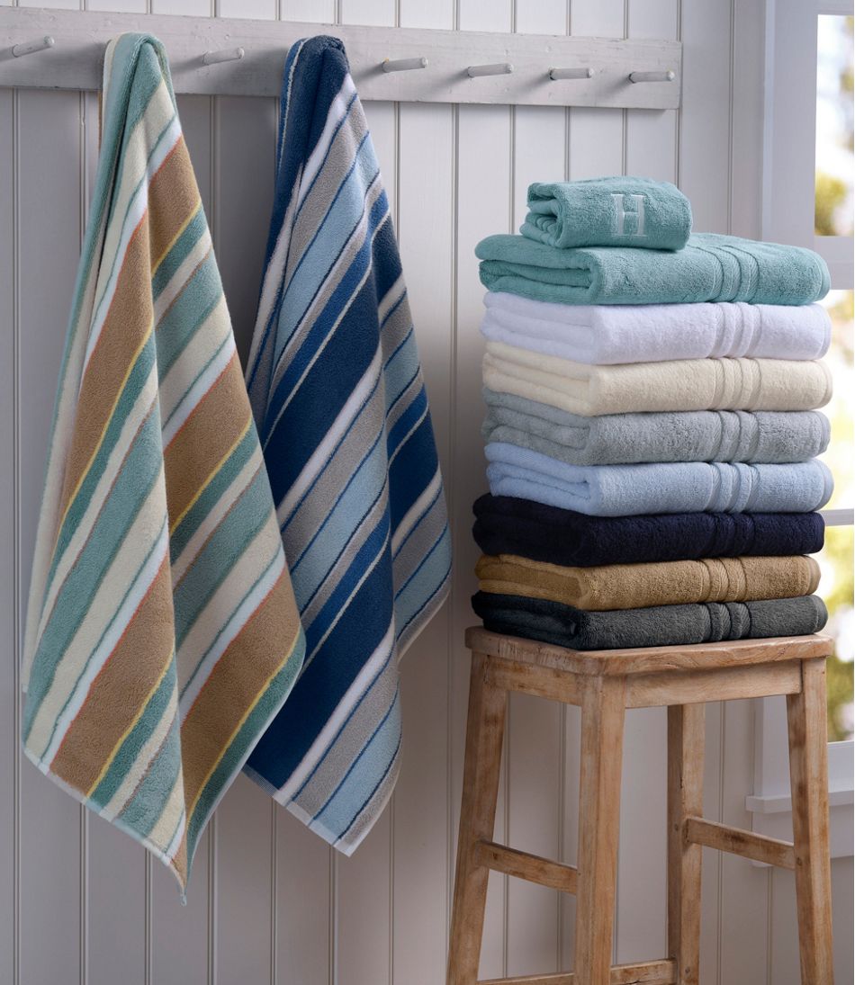 L.L.Bean Bean's Organic Cotton Towel, Stripe HOME GOODS