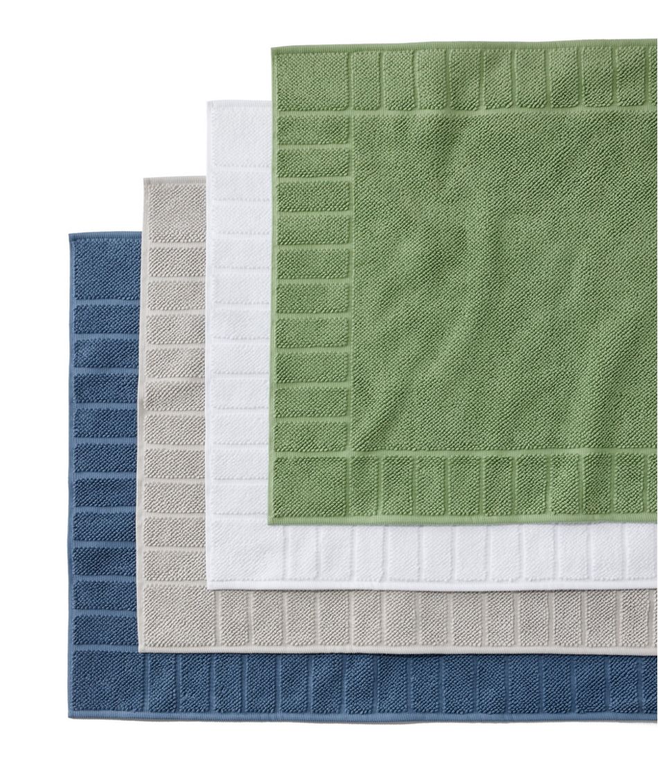 L.L.Bean Organic Cotton Textured Bordered Bath Mat HOME GOODS