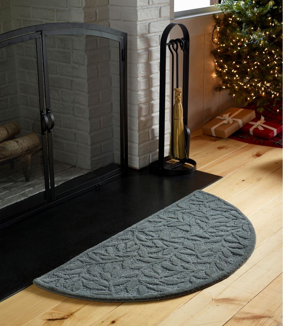L.L.Bean Wool Hearth Rug, Crescent, Leaf HOME GOODS