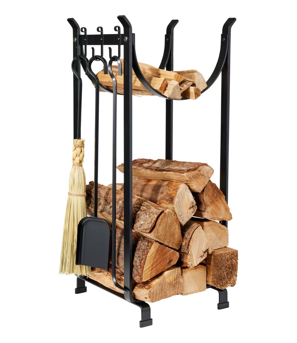 L.L.Bean Hearthside Wood Rack With Tools HOME GOODS