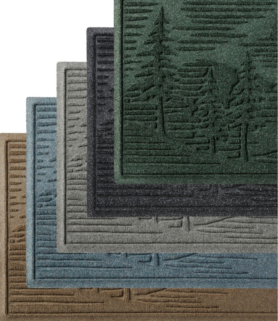 L.L.Bean Everyspace Recycled Waterhog Doormat, Pine Trees HOME GOODS