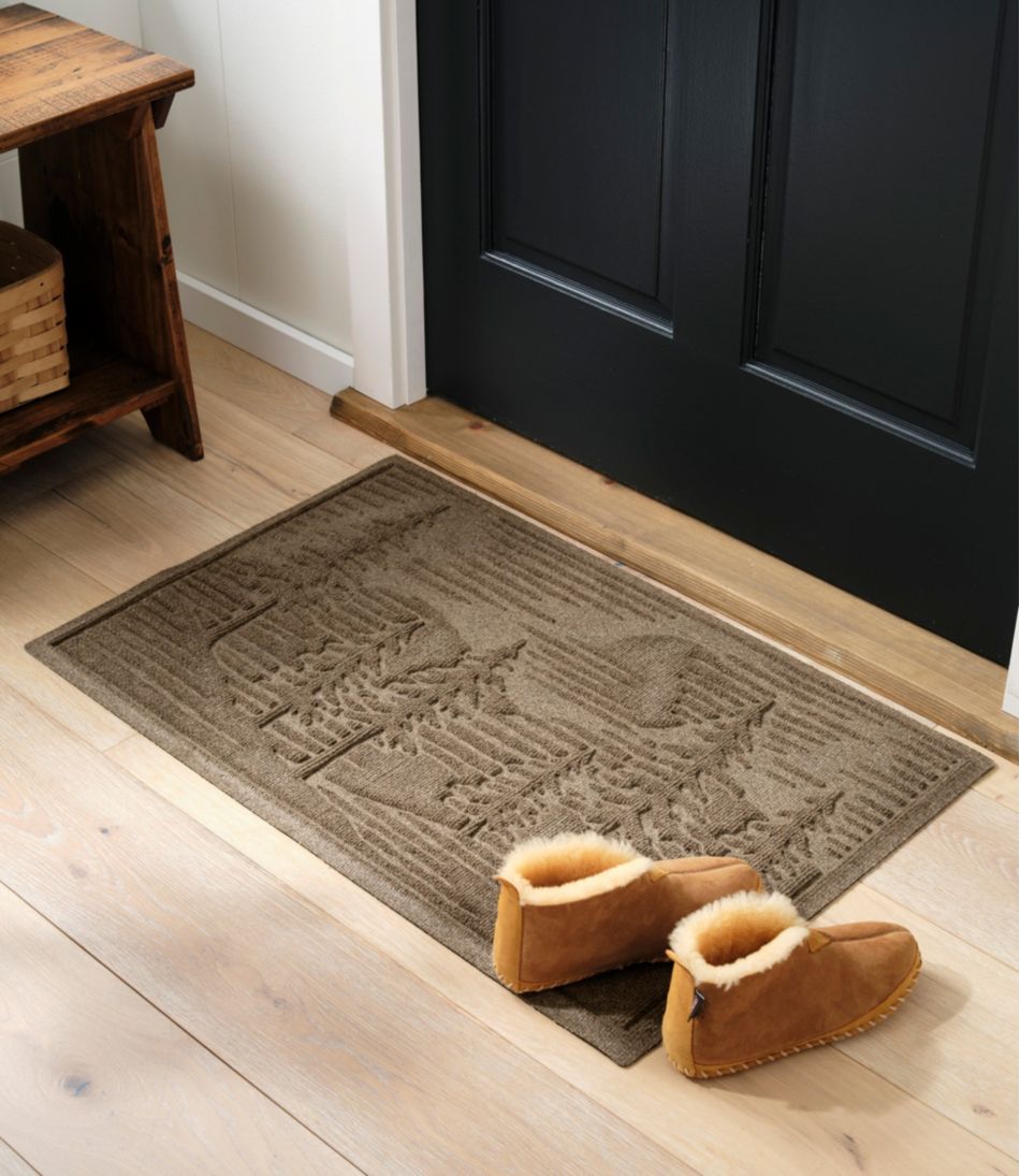 L.L.Bean Everyspace Recycled Waterhog Doormat, Pine Trees HOME GOODS