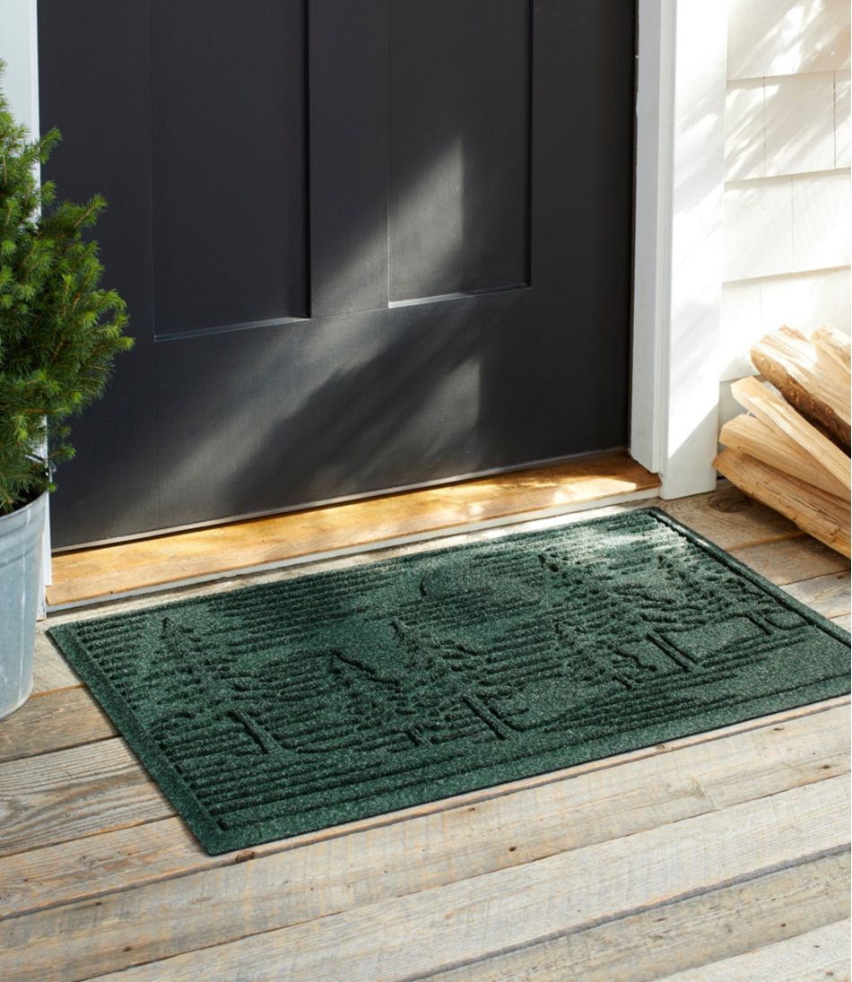 L.L.Bean Everyspace Recycled Waterhog Doormat, Pine Trees HOME GOODS