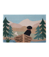 L.L.Bean Printed Recycled Waterhog Doormat, Row Boats HOME GOODS