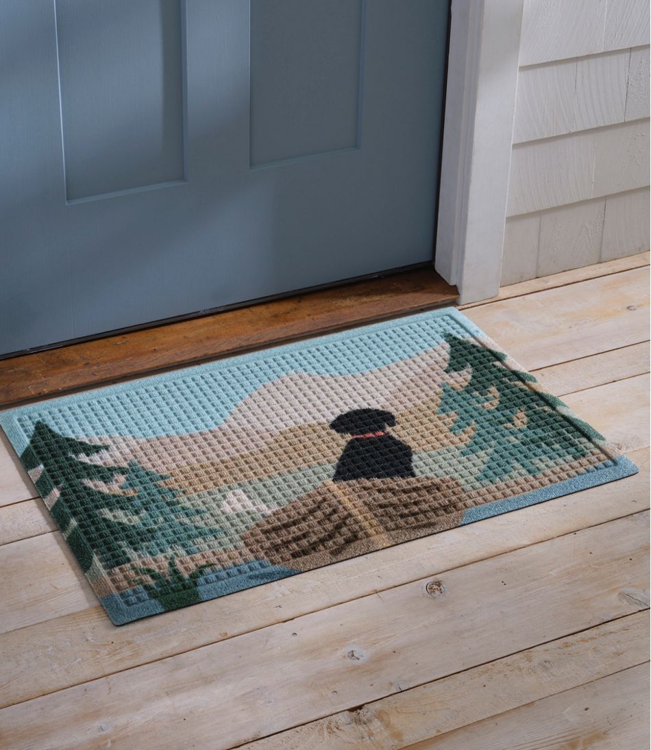 L.L.Bean Printed Recycled Waterhog Doormat, Row Boats HOME GOODS