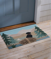 L.L.Bean Printed Recycled Waterhog Doormat, Row Boats HOME GOODS