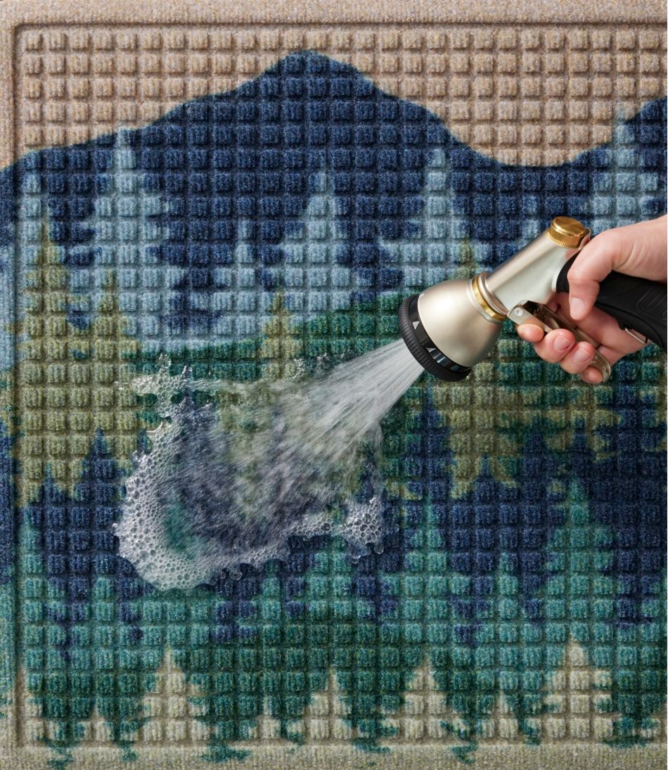 L.L.Bean Printed Recycled Waterhog Doormat, Pine Trees HOME GOODS