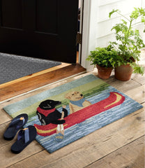 L.L.Bean Indoor/Outdoor Vacationland Rug, Dog Canoe HOME GOODS