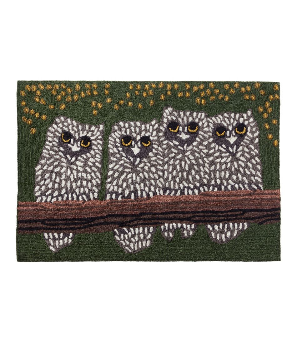 L.L.Bean Indoor/Outdoor Vacationland Rug, Owls HOME GOODS