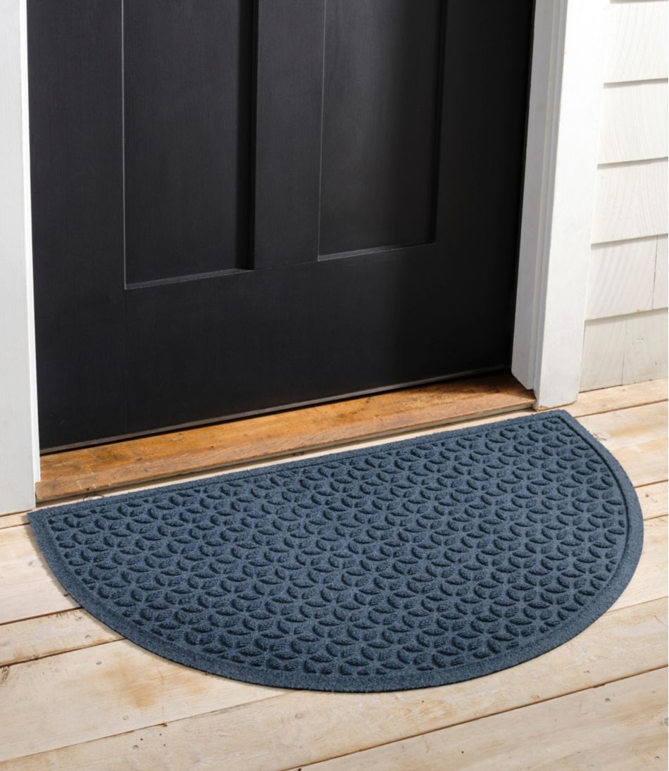 L.L.Bean Heavyweight Recycled Waterhog Doormat, Half Round, Blooming Circles HOME GOODS