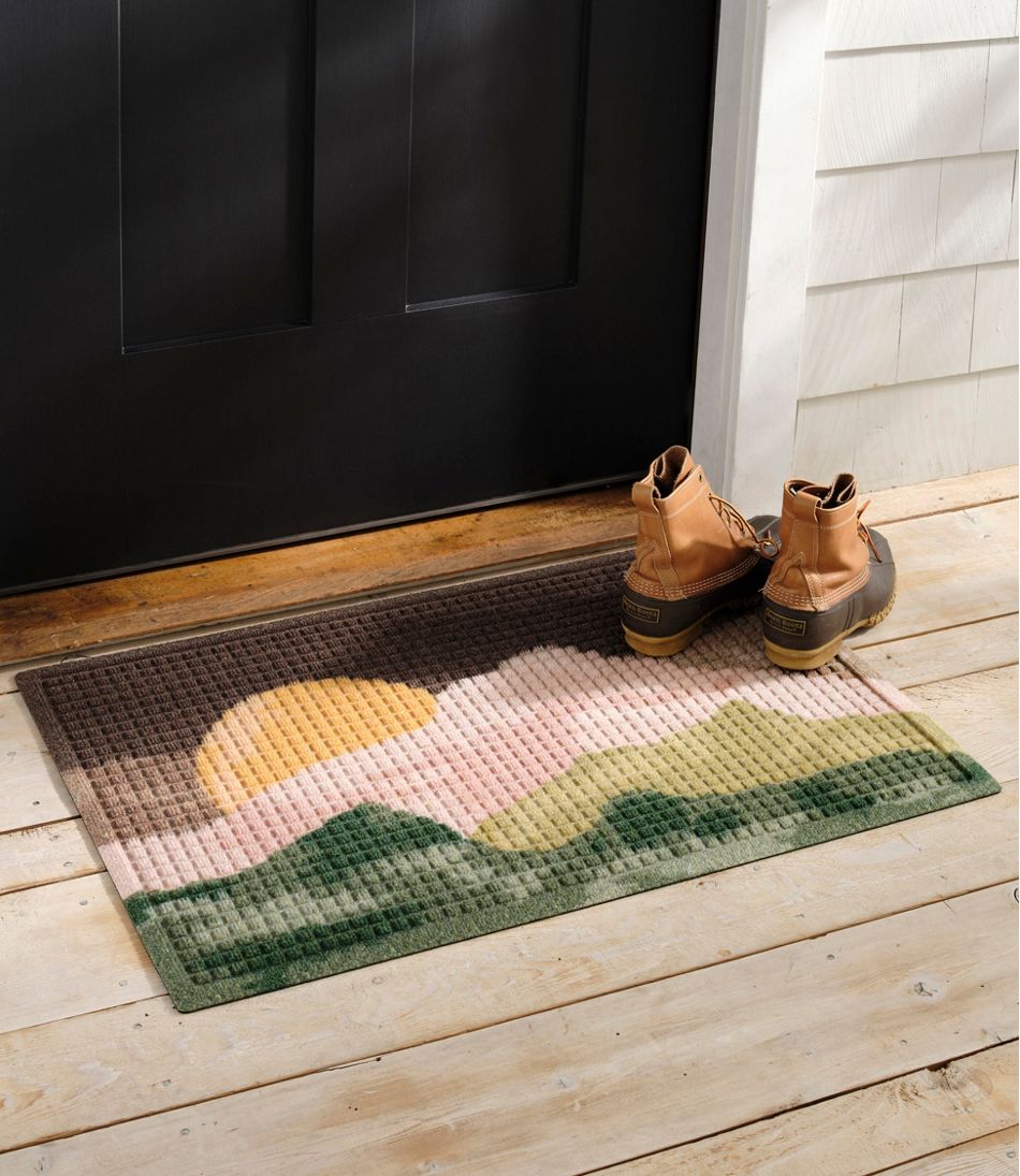 L.L.Bean Printed Recycled Waterhog Doormat, Sunset HOME GOODS