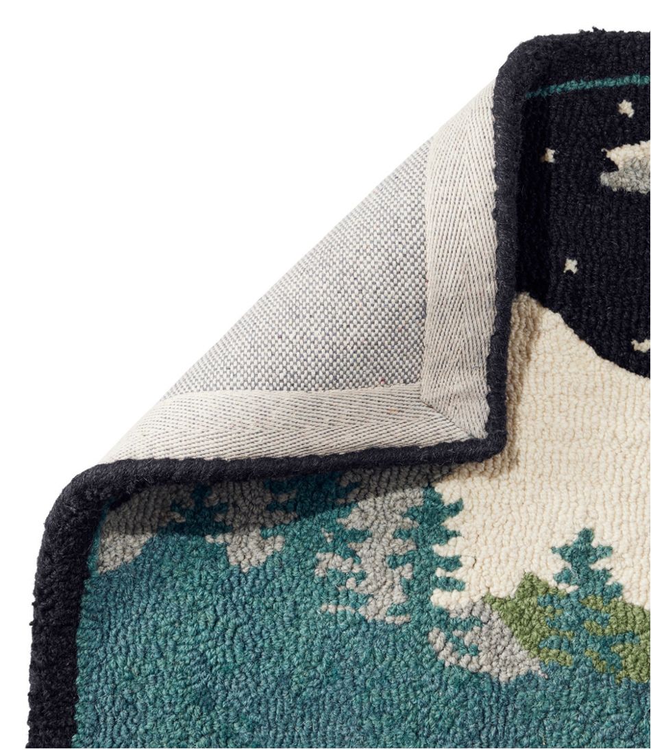 L.L.Bean Wool Hooked Novelty Rug, Winter Woods HOME GOODS