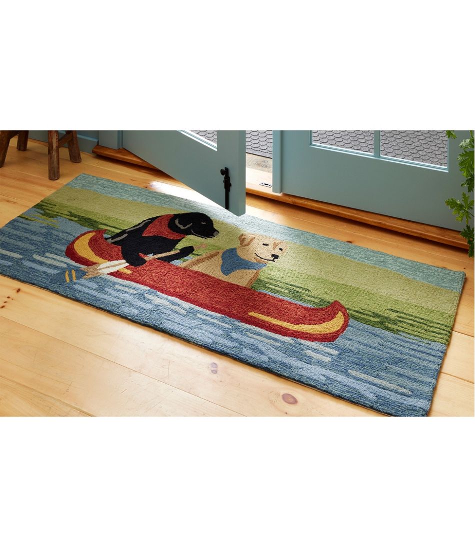 L.L.Bean Indoor/Outdoor Vacationland Runner, Dog Canoe HOME GOODS