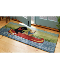 L.L.Bean Indoor/Outdoor Vacationland Runner, Dog Canoe HOME GOODS
