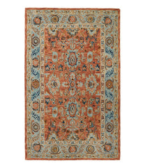 L.L.Bean Single Border Terracotta Wool Tufted Rug HOME GOODS