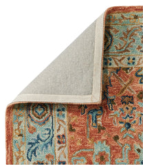 L.L.Bean Single Border Terracotta Wool Tufted Rug HOME GOODS