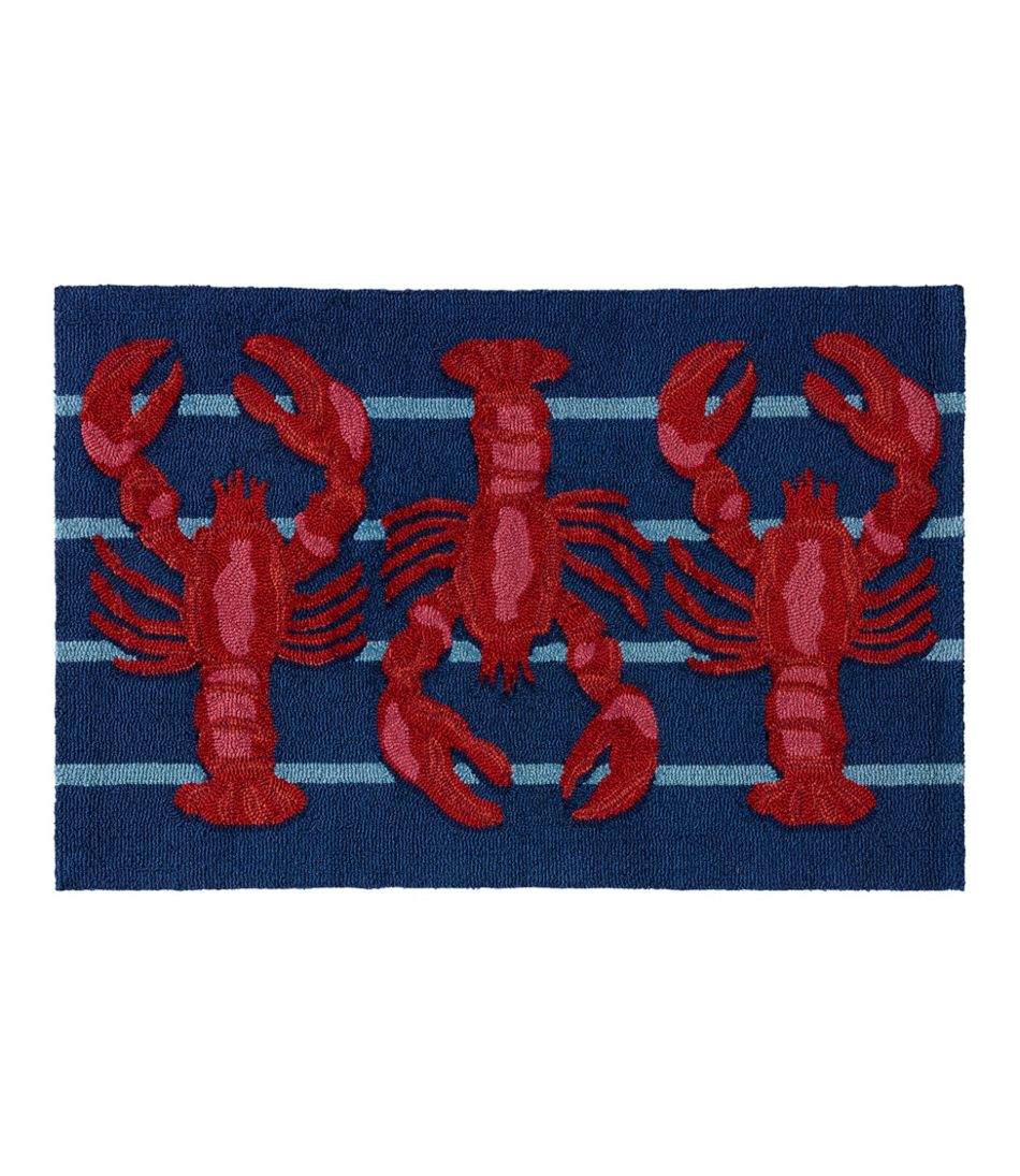 L.L.Bean Indoor/Outdoor Vacationland Rug, Lobsters HOME GOODS