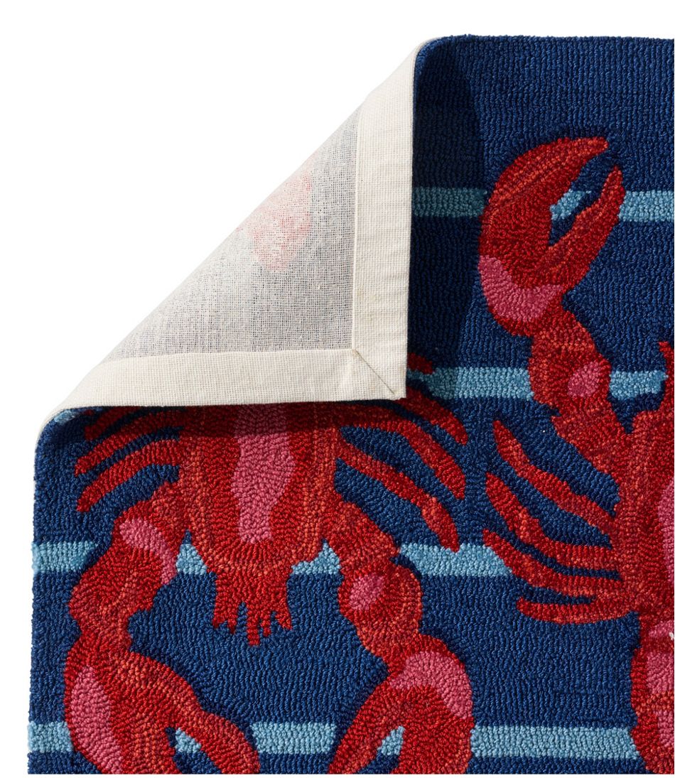 L.L.Bean Indoor/Outdoor Vacationland Rug, Lobsters HOME GOODS