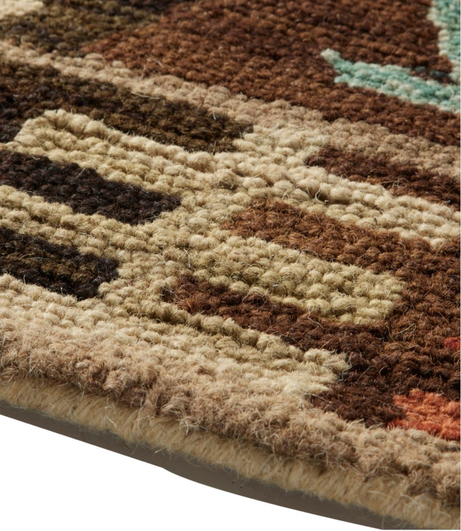 L.L.Bean Rustic Geometric Wool Hooked Runner HOME GOODS