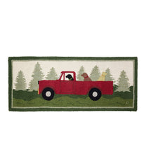 L.L.Bean Wool Hooked Novelty Runner, Dog Caravan HOME GOODS