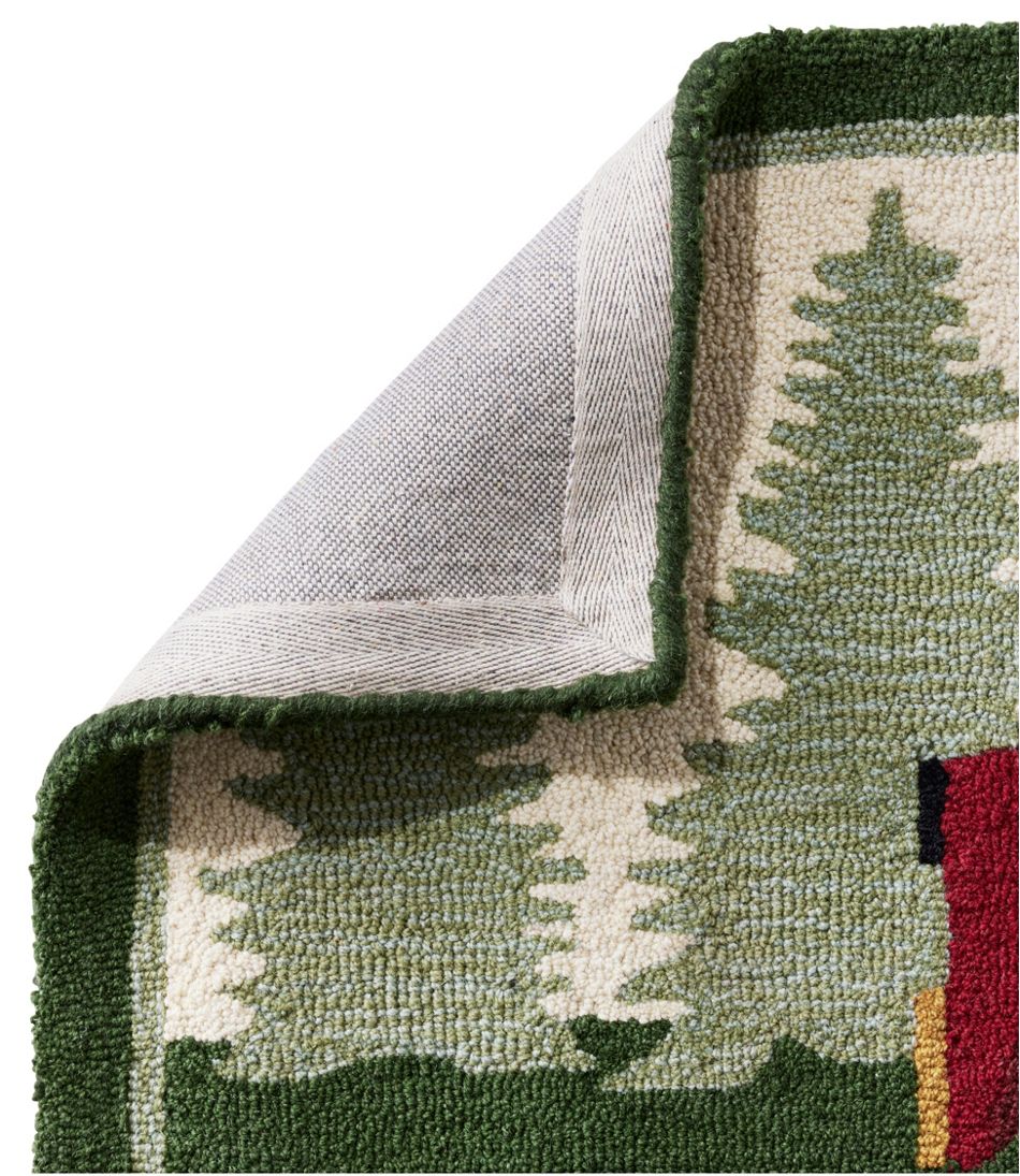 L.L.Bean Wool Hooked Novelty Runner, Dog Caravan HOME GOODS
