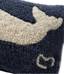 L.L.Bean Wool Hooked Throw Pillow, Whale, 8" x 12" HOME GOODS