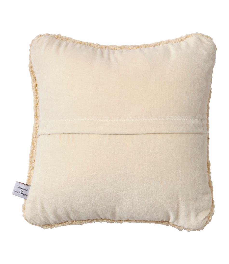L.L.Bean Wool Hooked Throw Pillow, Black Dog, 14" x 14" HOME GOODS