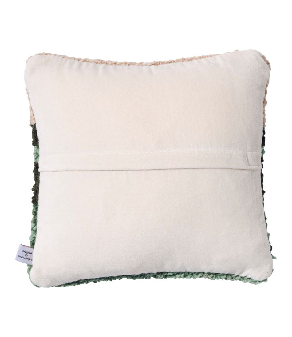 L.L.Bean Wool Hooked Throw Pillow, Mountains, 14" x 14" HOME GOODS